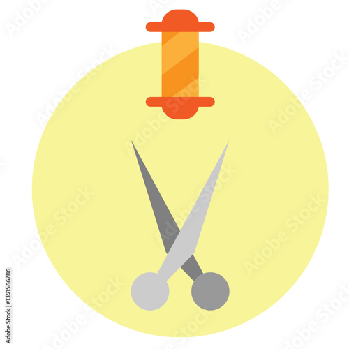 Hanging Barber Coat Vector Flat Icon Design