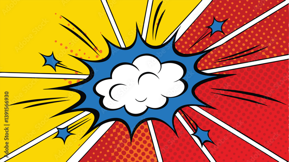 Retro Comic Book Explosion Pop Art Dynamic Graphic Design