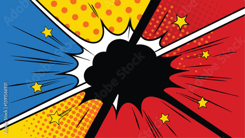 Dynamic Pop Art Comic Book Explosion Background Design