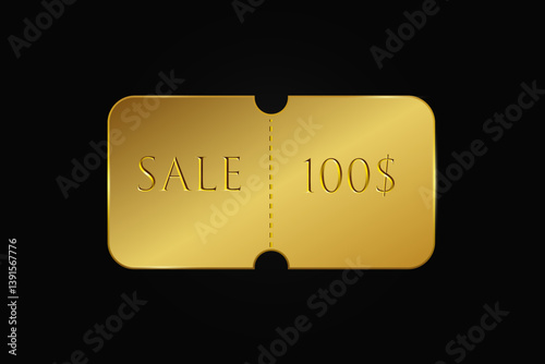 Gold elite gift coupon.; Template; discount banner. Elegant label for in-store discounts; online promotions