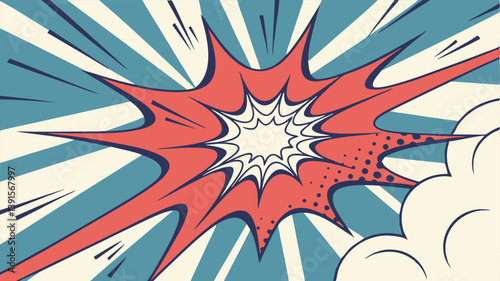 Retro Comic Book Explosion Pop Art Style Graphic Design