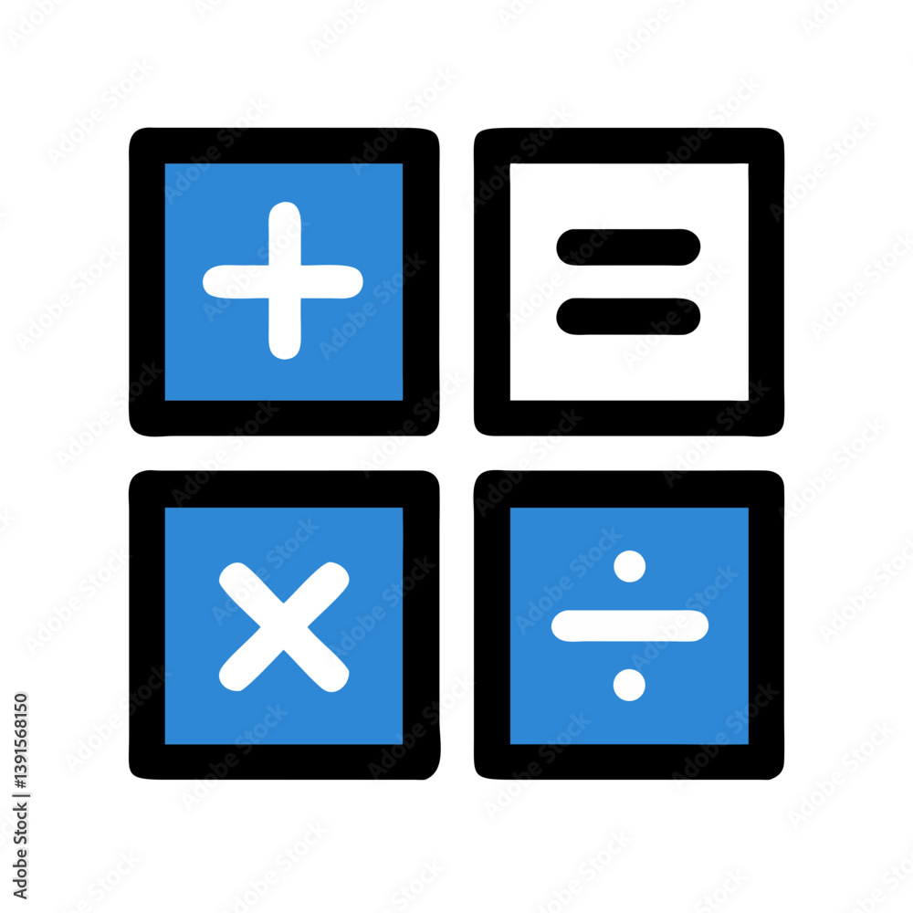 Calculator Grid Representing Mathematical Operation Icon Design Calculator Grid Representing Mathematical Operation Icon Design
