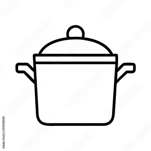 Stockpot cooking pot vector icon illustration for kitchenware and food preparation needs and design use