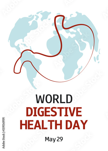 World Digestive Health day. WDHD. May 29. Conceptual design for medical banner, poster, greeting card, flyer.