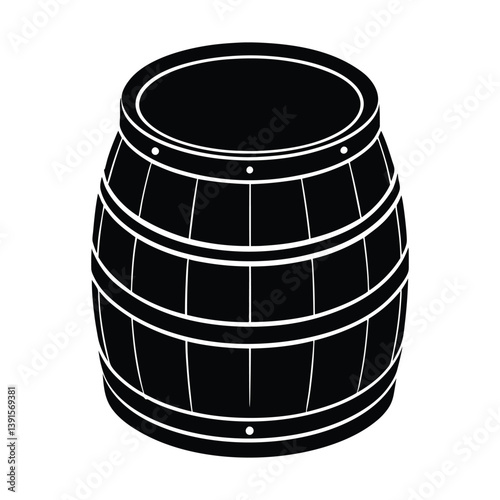wooden barrel isolated on white