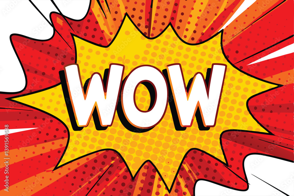 Comic Book Style WOW Speech Bubble Pop Art Design Comic Book Style WOW Speech Bubble Pop Art Design