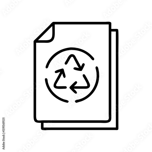 Recycle paper icon vector illustration for eco friendly waste management and sustainability concept design