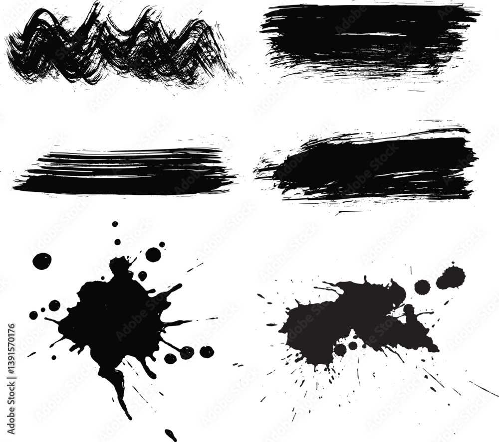 Brush abstracr vector pack