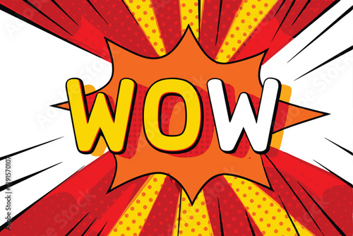 Wow Comic Book Style Pop Art Explosion Graphic Design