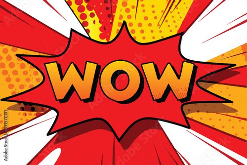 Amazing Comic Book Wow Speech Bubble Pop Art Design