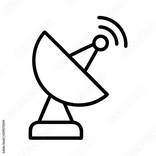 Satellite dish antenna vector icon illustration for communication and broadcast technology design element