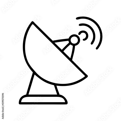 Satellite dish antenna vector illustration for communication broadcast and signal transmission design element