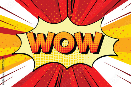 Comic Book Style WOW Speech Bubble Pop Art Design