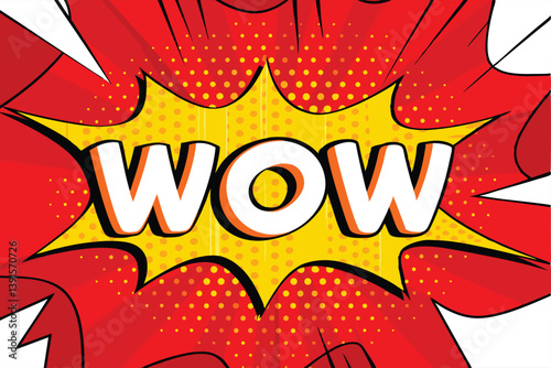 Amazing Comic Book Wow Speech Bubble Pop Art Design