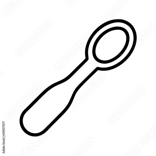 Isolated outline vector of a spoon for eating, cooking, food, kitchen and dining illustration