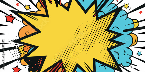 Comic Book Explosion Pop Art Graphic Design Elements