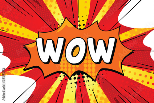 Comic Book Style Wow Speech Bubble Pop Art Design