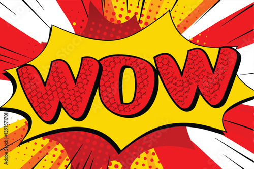 Amazing Comic Book WOW Speech Bubble Pop Art Design