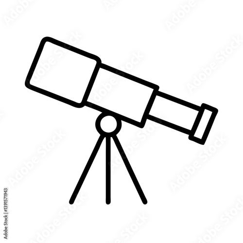 Telescope vector illustration for astronomy science and stargazing equipment and astronomical observation icon