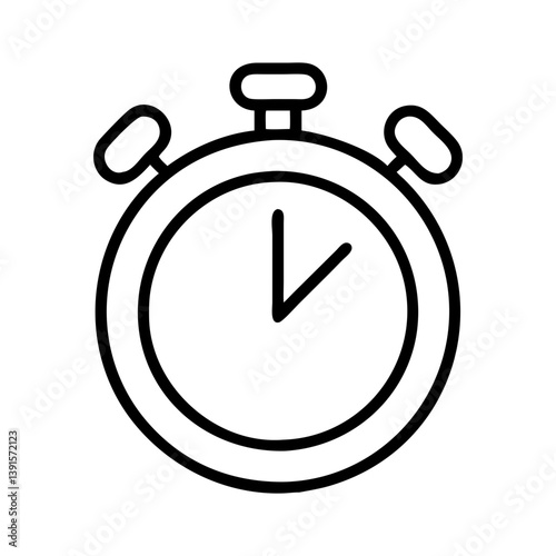 Stopwatch timer icon vector illustration for time management and productivity tracking in outline style