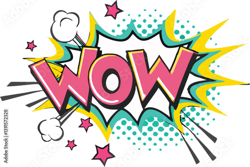 Amazing Wow Comic Book Style Pop Art Explosion Design