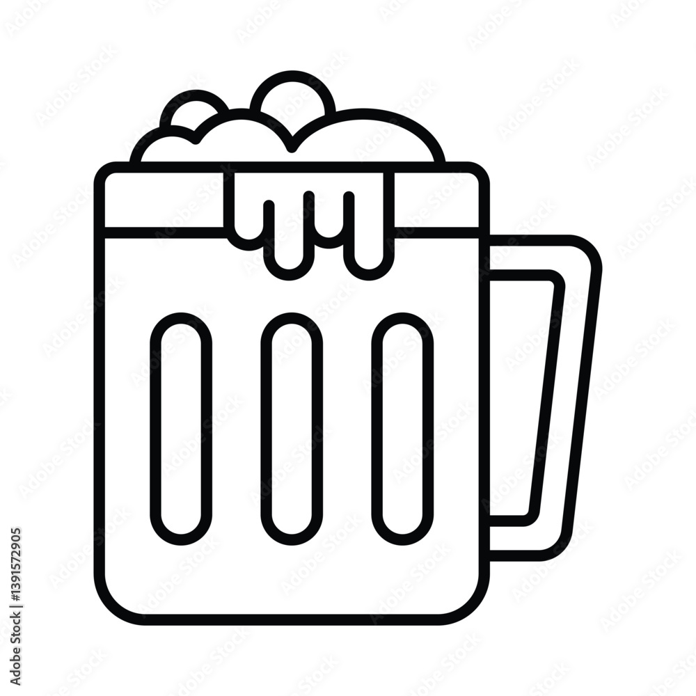 Beer mug vector outline icon. EPS 10 file Beer mug vector outline icon. EPS 10 file