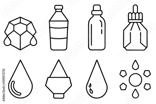 Mineral Water Line Art Artistic Concept for Fresh Illustration Design  
