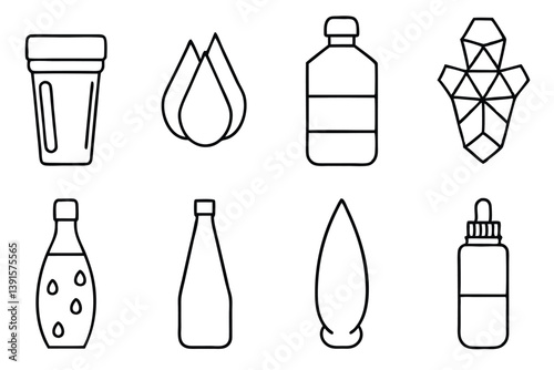 Mineral Water Line Art Creative Design for Unique Illustration Artwork  