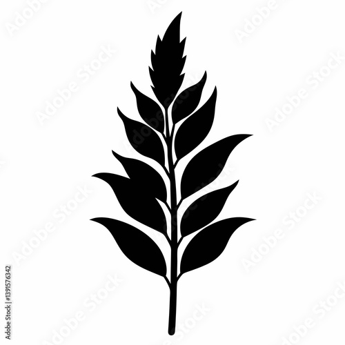 Wallpaper Mural Sorrel Plant Black Silhouette Vector Art Torontodigital.ca