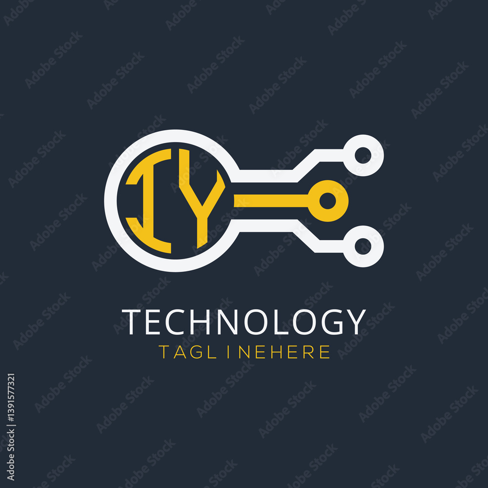 initial monogram for technology logo with circle style design initial monogram for technology logo with circle style design