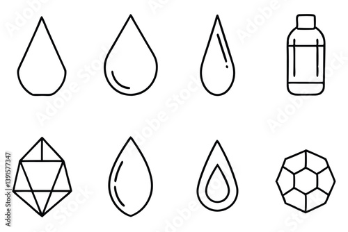 Mineral Water Line Art Simple Sketch for Modern Illustration Creation  