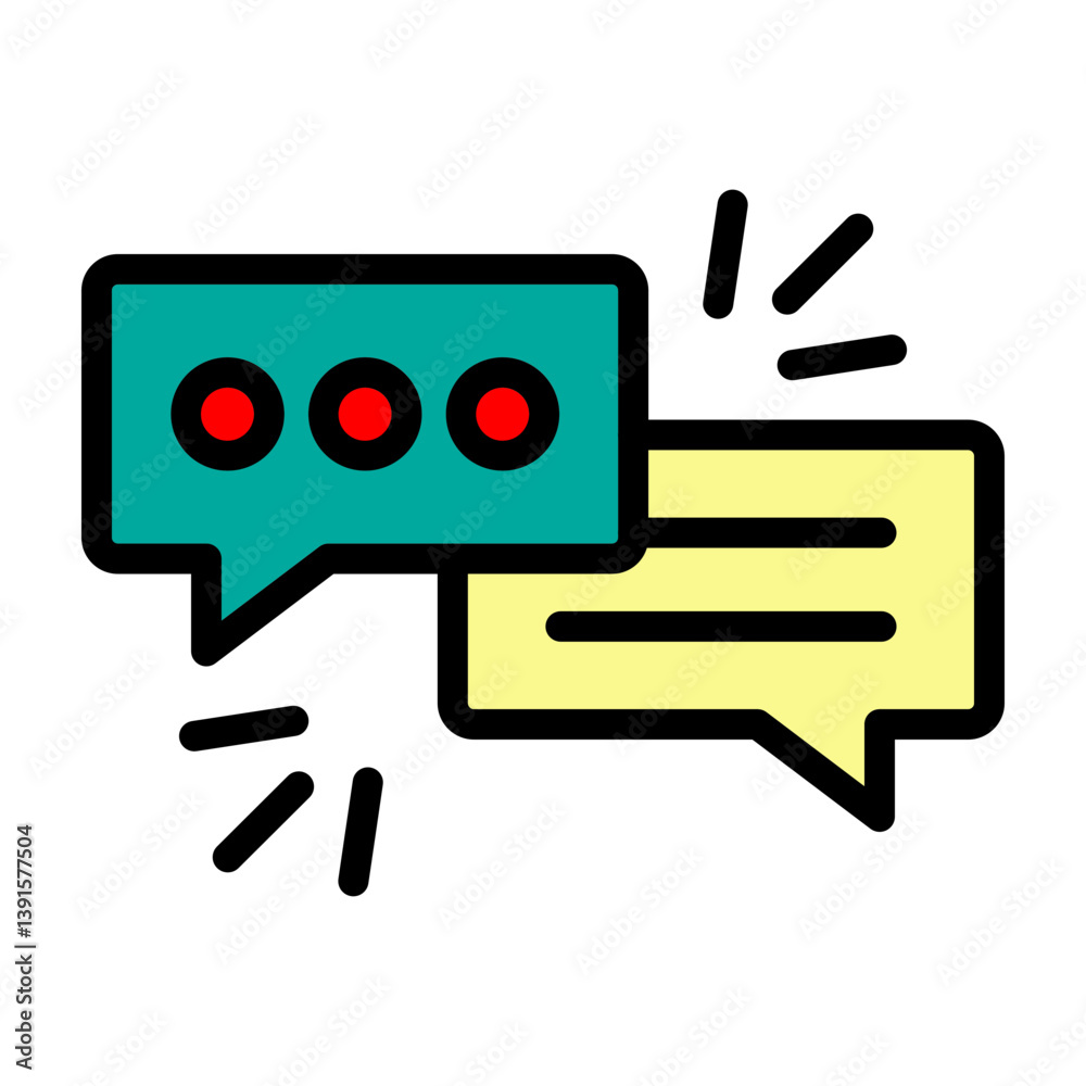 Message Thread Vector Filled Icon Design Message Thread Vector Filled Icon Design