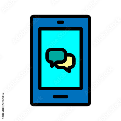 Online Discussion Vector Filled Icon Design