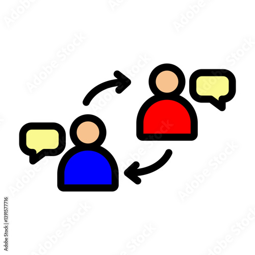 PeertoPeer Chat Vector Filled Icon Design
