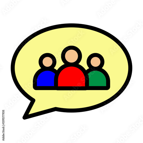 Collaborative Chat Vector Filled Icon Design