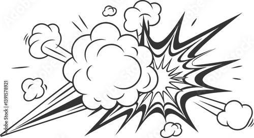Comic Book Explosion Dynamic Action, Burst, Pow, Bang, Boom