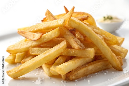 french fries on white background