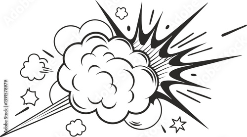Comic Book Explosion Dynamic Action, Powerful Impact, Graphic Design