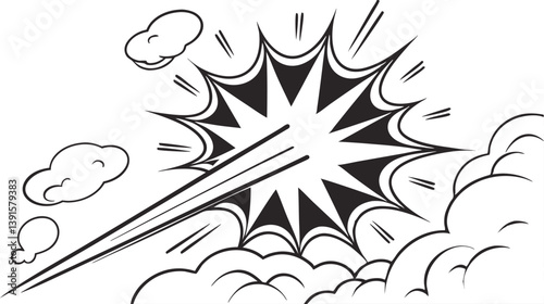 Comic Book Explosion Graphic Design Element, Burst, Pow, Bang