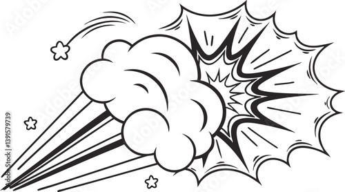 Comic Book Explosion Effect Dynamic Smoke, Starburst, Pow