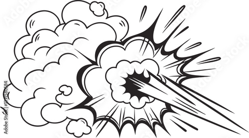 Comic Book Explosion Smoke, Blast, Power, Speed, Action