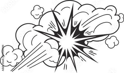 Comic Book Explosion Graphic Design Element Illustration