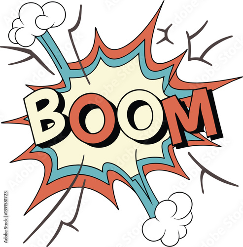 Retro Comic Book Boom Explosion Sound Effect Graphic