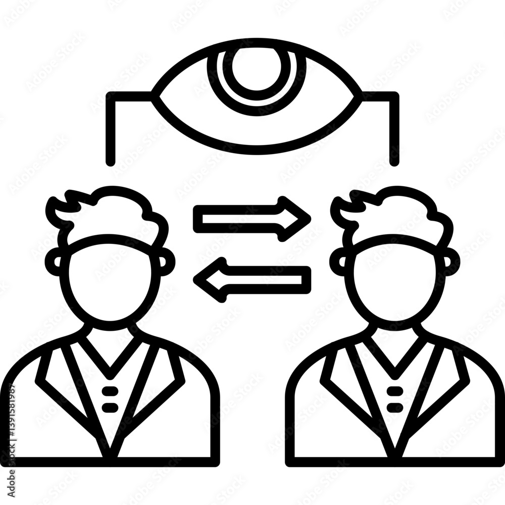 Fototapeta premium Eye Contact Practice Icon