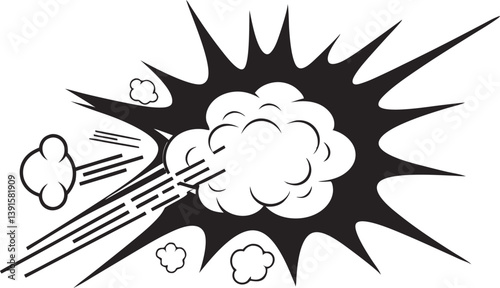 Comic Book Explosion, Blast, Pow, Bang, Dynamic, Impact, Action, Graphic, Design, Illustration
