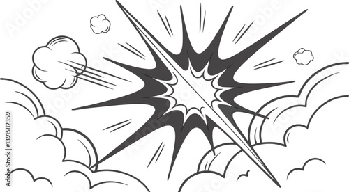 Comic Book Explosion, Action, Dynamic, Impact, Blast, Pow, Bang, Graphic, Style, Design