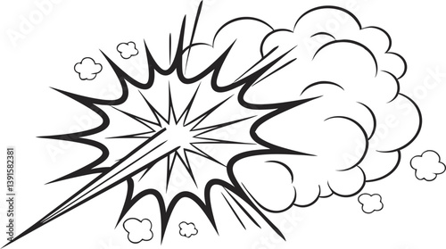 Comic Book Explosion, Blast, Pow, Bang, Impact, Effect, Dynamic, Energy, Motion, Art