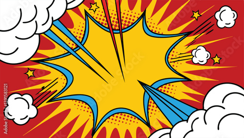 Comic Book Explosion Pop Art Dynamic Graphic Design Elements