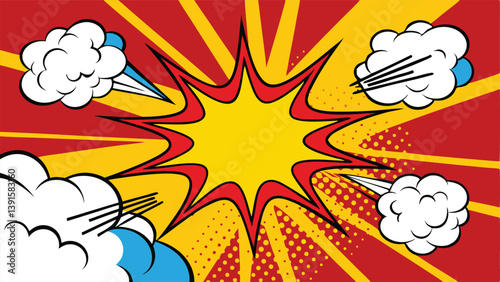 Comic Book Explosion Pop Art Graphic Design Background