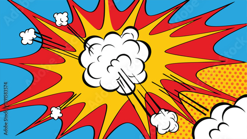 Comic Book Explosion Pop Art Style Blast Graphic Design